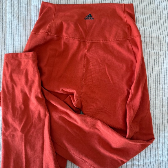 Orange Adidas Leggings size M - Picture 1 of 3